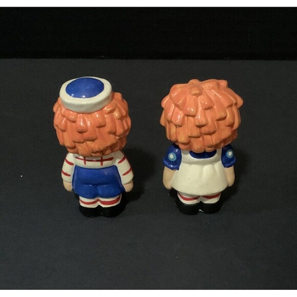 Norleans Japan Raggedy Ann & 2 Andy Ceramic Figurines Blue Balloon Vtg Set Of 3 - Picture 5 of 6